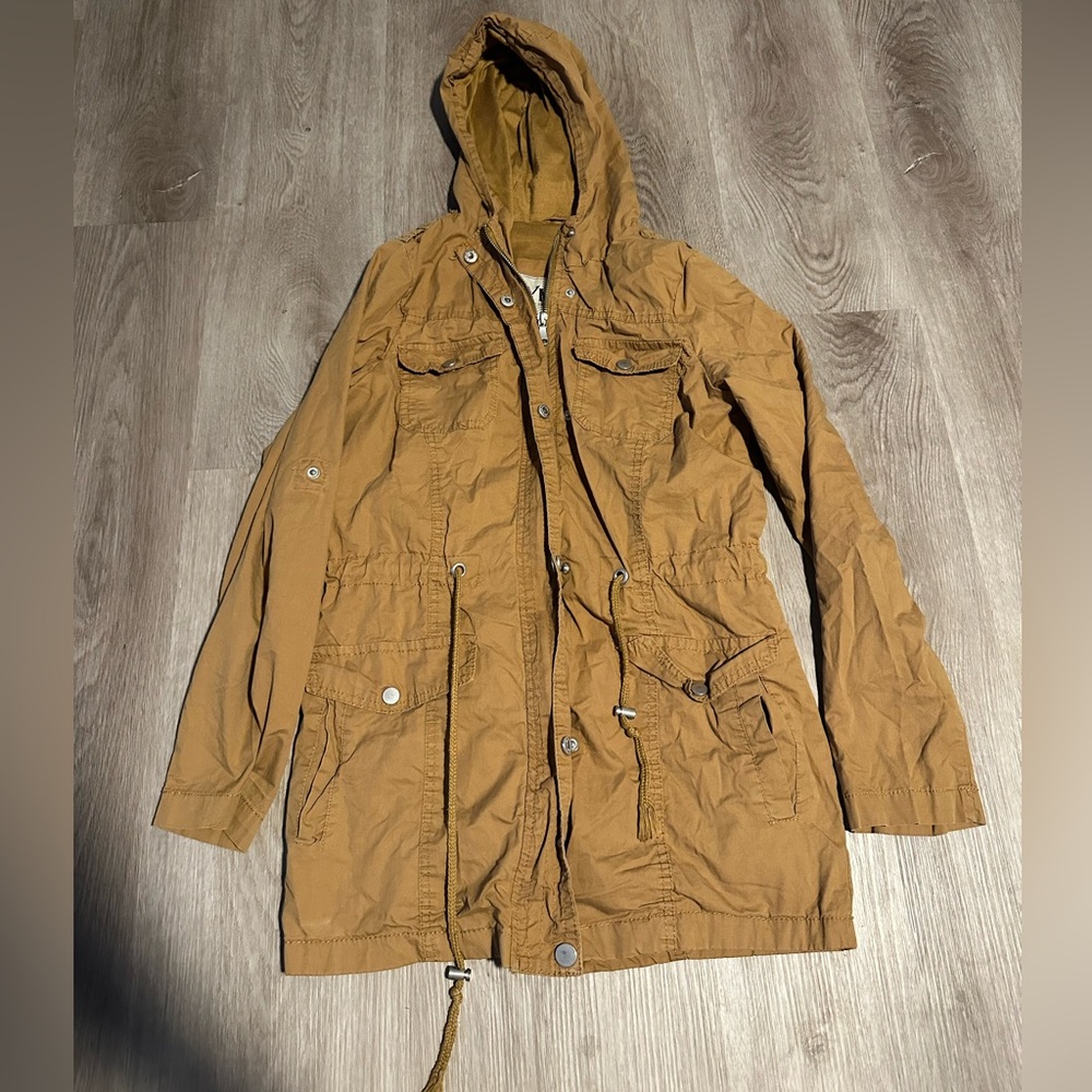 YMI Linen Womens Lightweight Hooded Jacket size Small